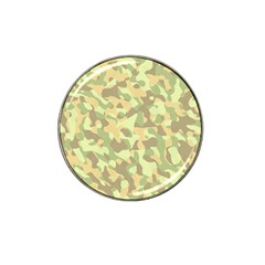 Light Green Brown Yellow Camouflage Pattern Hat Clip Ball Marker by SpinnyChairDesigns