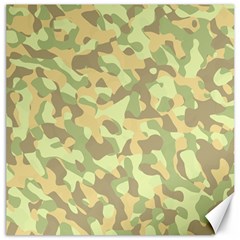 Light Green Brown Yellow Camouflage Pattern Canvas 16  X 16  by SpinnyChairDesigns