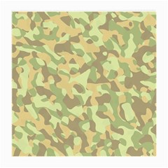 Light Green Brown Yellow Camouflage Pattern Medium Glasses Cloth by SpinnyChairDesigns