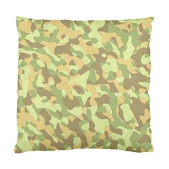 Light Green Brown Yellow Camouflage Pattern Standard Cushion Case (one Side) by SpinnyChairDesigns