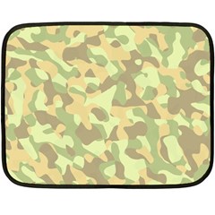 Light Green Brown Yellow Camouflage Pattern Fleece Blanket (mini) by SpinnyChairDesigns