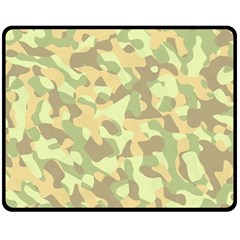 Light Green Brown Yellow Camouflage Pattern Fleece Blanket (medium)  by SpinnyChairDesigns