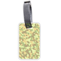 Light Green Brown Yellow Camouflage Pattern Luggage Tag (one Side) by SpinnyChairDesigns