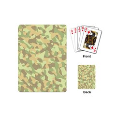 Light Green Brown Yellow Camouflage Pattern Playing Cards Single Design (mini) by SpinnyChairDesigns