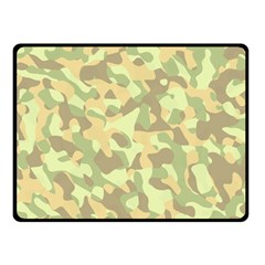 Light Green Brown Yellow Camouflage Pattern Double Sided Fleece Blanket (small)  by SpinnyChairDesigns