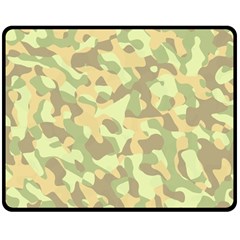 Light Green Brown Yellow Camouflage Pattern Double Sided Fleece Blanket (medium)  by SpinnyChairDesigns