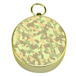 Light Green Brown Yellow Camouflage Pattern Gold Compasses Front