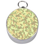 Light Green Brown Yellow Camouflage Pattern Silver Compasses Front