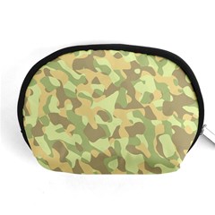 Light Green Brown Yellow Camouflage Pattern Accessory Pouch (medium) by SpinnyChairDesigns