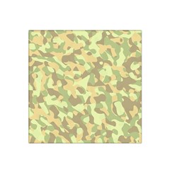 Light Green Brown Yellow Camouflage Pattern Satin Bandana Scarf by SpinnyChairDesigns