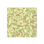 Light Green Brown Yellow Camouflage Pattern Satin Bandana Scarf Front