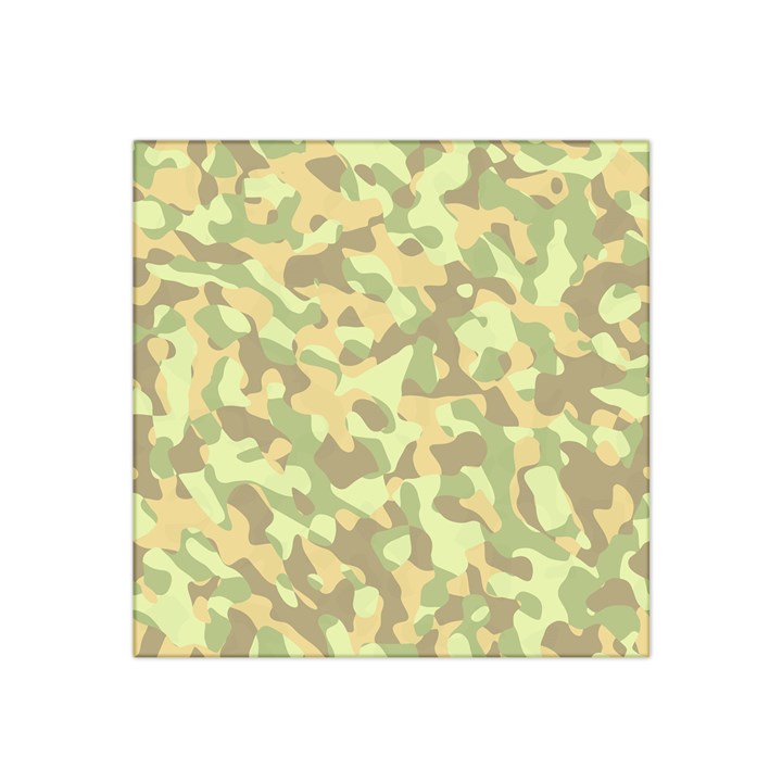 Light Green Brown Yellow Camouflage Pattern Satin Bandana Scarf