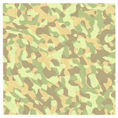 Light Green Brown Yellow Camouflage Pattern Wooden Puzzle Square by SpinnyChairDesigns