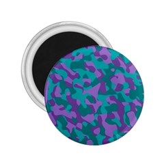 Purple And Teal Camouflage Pattern 2 25  Magnets by SpinnyChairDesigns