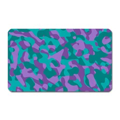 Purple And Teal Camouflage Pattern Magnet (rectangular) by SpinnyChairDesigns