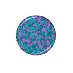 Purple And Teal Camouflage Pattern Hat Clip Ball Marker (4 Pack) by SpinnyChairDesigns