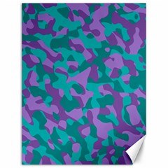 Purple And Teal Camouflage Pattern Canvas 12  X 16  by SpinnyChairDesigns