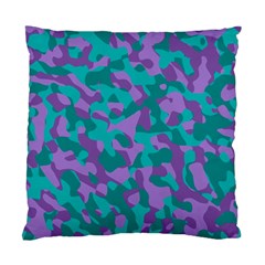 Purple And Teal Camouflage Pattern Standard Cushion Case (one Side) by SpinnyChairDesigns