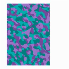 Purple And Teal Camouflage Pattern Small Garden Flag (two Sides) by SpinnyChairDesigns