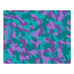 Purple And Teal Camouflage Pattern Double Sided Flano Blanket (large)  by SpinnyChairDesigns