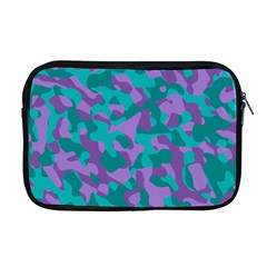 Purple And Teal Camouflage Pattern Apple Macbook Pro 17  Zipper Case by SpinnyChairDesigns