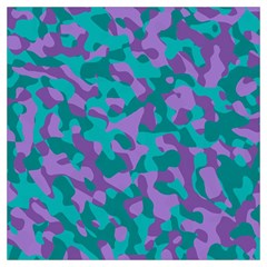 Purple And Teal Camouflage Pattern Long Sheer Chiffon Scarf 