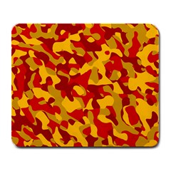 Red And Yellow Camouflage Pattern Large Mousepads by SpinnyChairDesigns