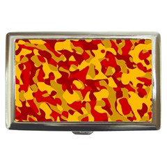 Red And Yellow Camouflage Pattern Cigarette Money Case by SpinnyChairDesigns