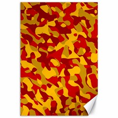 Red and Yellow Camouflage Pattern Canvas 12  x 18 