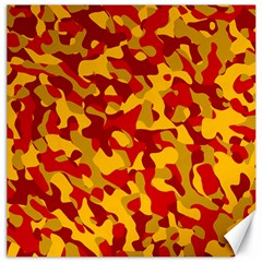 Red And Yellow Camouflage Pattern Canvas 16  X 16  by SpinnyChairDesigns