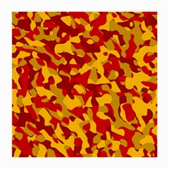 Red and Yellow Camouflage Pattern Medium Glasses Cloth (2 Sides)