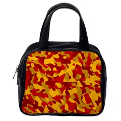 Red and Yellow Camouflage Pattern Classic Handbag (One Side)