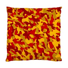 Red And Yellow Camouflage Pattern Standard Cushion Case (one Side) by SpinnyChairDesigns