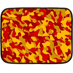 Red and Yellow Camouflage Pattern Double Sided Fleece Blanket (Mini) 