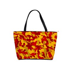 Red And Yellow Camouflage Pattern Classic Shoulder Handbag by SpinnyChairDesigns