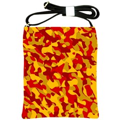 Red and Yellow Camouflage Pattern Shoulder Sling Bag