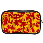 Red and Yellow Camouflage Pattern Toiletries Bag (One Side) Front