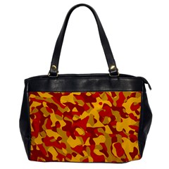 Red and Yellow Camouflage Pattern Oversize Office Handbag