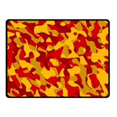 Red and Yellow Camouflage Pattern Fleece Blanket (Small)