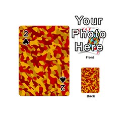 Red and Yellow Camouflage Pattern Playing Cards 54 Designs (Mini)