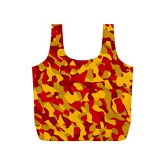 Red and Yellow Camouflage Pattern Full Print Recycle Bag (S)