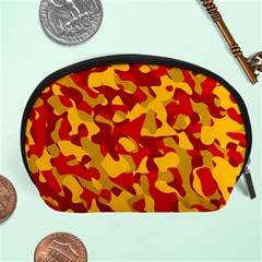 Red and Yellow Camouflage Pattern Accessory Pouch (Large)