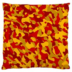 Red And Yellow Camouflage Pattern Standard Flano Cushion Case (one Side) by SpinnyChairDesigns