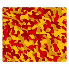 Red And Yellow Camouflage Pattern Double Sided Flano Blanket (small)  by SpinnyChairDesigns