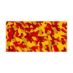 Red And Yellow Camouflage Pattern Yoga Headband by SpinnyChairDesigns