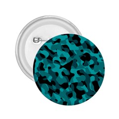 Black And Teal Camouflage Pattern 2 25  Buttons by SpinnyChairDesigns