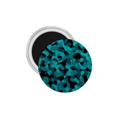 Black And Teal Camouflage Pattern 1 75  Magnets by SpinnyChairDesigns