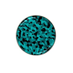 Black And Teal Camouflage Pattern Hat Clip Ball Marker (4 Pack) by SpinnyChairDesigns