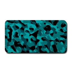 Black And Teal Camouflage Pattern Medium Bar Mats by SpinnyChairDesigns