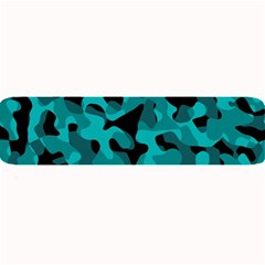 Black And Teal Camouflage Pattern Large Bar Mats by SpinnyChairDesigns